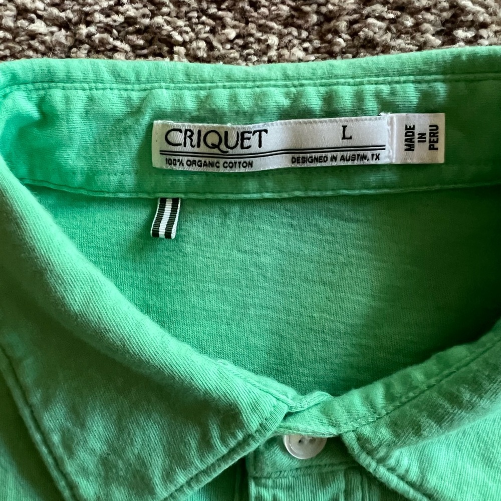 Criquet | NWOT Green Classic Players Shirt L